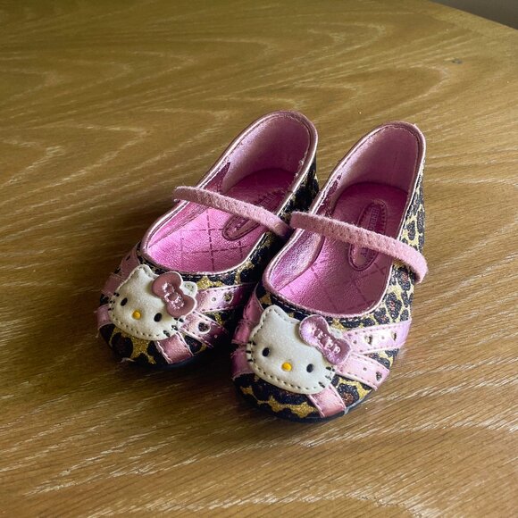 Vintage 2013 Hello Kitty Ballet Flats with Sparkles and Cheetah Print - Picture 2 of 7